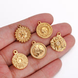 3PCS Stainless Steel Sun Star Charms DIY Jewelry Making Supplies