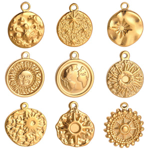 3PCS Stainless Steel Sun Star Charms DIY Jewelry Making Supplies