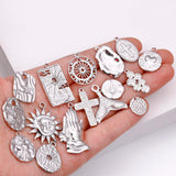 3PCS Stainless Steel Sun Pendant Charms For DIY Jewelry