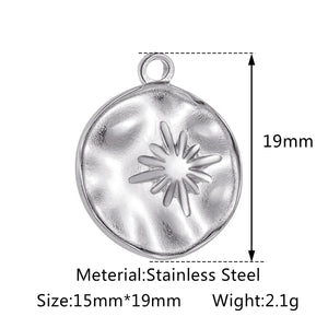 3PCS Stainless Steel Sun Pendant Charms For DIY Jewelry