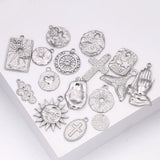3PCS Stainless Steel Sun Pendant Charms For DIY Jewelry