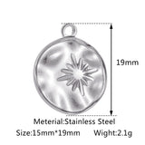 3PCS Stainless Steel Sun Pendant Charms For DIY Jewelry