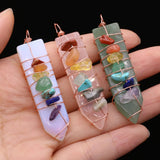 3PCS Sword Shape Natural Stone Pendant Set
