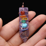 3PCS Sword Shape Natural Stone Pendant Set