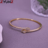 European American Animals Snake Leopard Head Open Bracelet