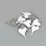 3PCS Tibetan Love Heart Shape Charms Pendants for Jewelry Making