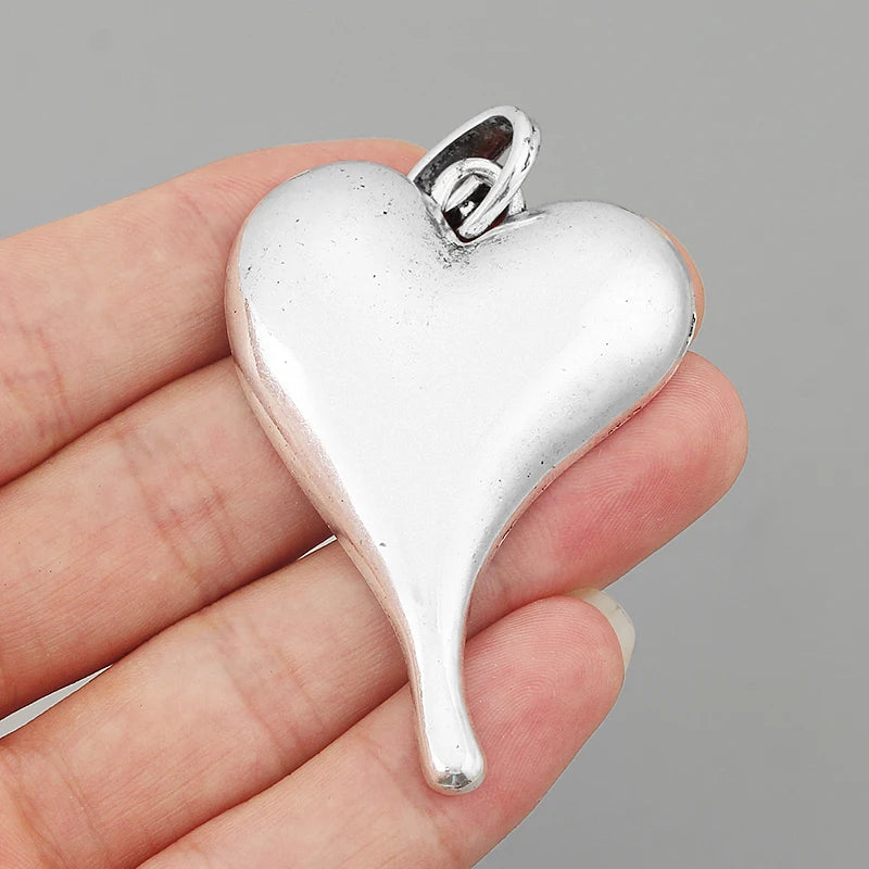 3PCS Tibetan Love Heart Shape Charms Pendants for Jewelry Making