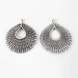 3PCS Tibetan Silver Hollow Water Drop Charms Pendants 67X55.5