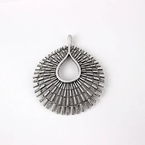 3PCS Tibetan Silver Hollow Water Drop Charms Pendants 67X55.5