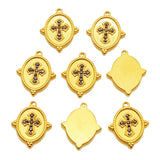 3PCS Titanium Steel Gemstone Star Cross Pendant Diy Jewelry