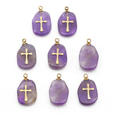 3PCS Titanium Steel Gemstone Star Cross Pendant Diy Jewelry