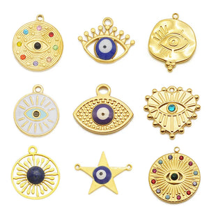 3PCS Devil's Eye Stainless Steel Necklace Pendant