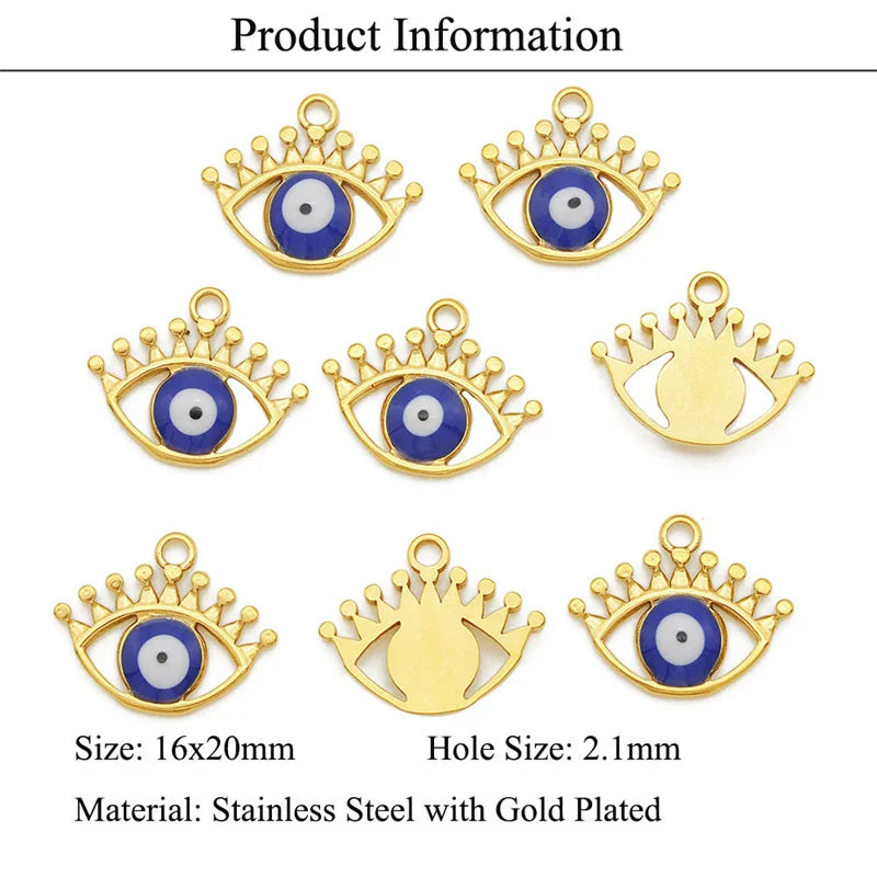 3PCS Devil's Eye Stainless Steel Necklace Pendant