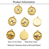 3PCS Titanium Steel Sun Stars Moon Pendant DIY Jewelry Accessories