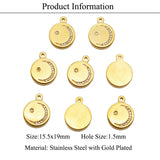 3PCS Titanium Steel Sun Stars Moon Pendant DIY Jewelry Accessories
