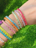 Colorful Enamel Triangle Pattern Bangle Bracelets Set