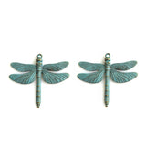 3PCS Patina Dragonfly Charms Pendants 63x72mm