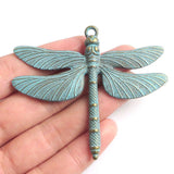 3PCS Patina Dragonfly Charms Pendants 63x72mm