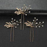 3PCS Vintage U-shaped Hairpin Hair Sticks Leaves Fairy Hair Pins