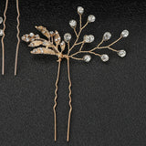3PCS Vintage U-shaped Hairpin Hair Sticks Leaves Fairy Hair Pins