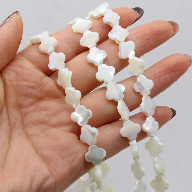 3PCS Freshwater Shells Plum Shape Beads DIY Necklace Bracelet Charms