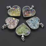 3PCS Rose Quartz Love Heart Wishing Bottle Pendant for DIY Necklace Earrings