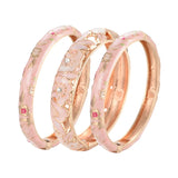 3PCS Cloisonne Indian Bangles Enamel Hand Bracelets Vintage Gift