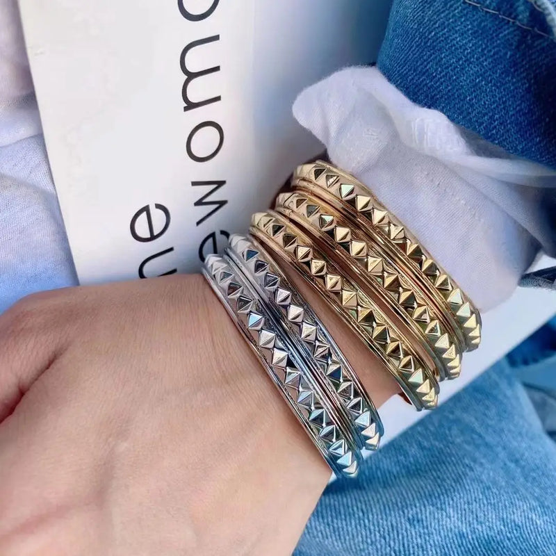 3PCS Geometric Bracelet Bangles Hip-Hop Punk Jewelry