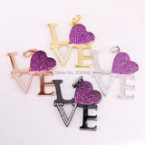 ZYZ-P7526 Micro Pave CZ Big Heart Love Necklace Pendant