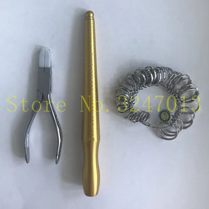 3PCS Jewelry Mandrel Ring Sizer Gauge Stainless Steel Plier Set