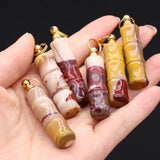 Natural Stone Chrysolite Perfume Bottle Pendant Essential Oil Diffuser