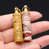 Natural Stone Chrysolite Perfume Bottle Pendant Essential Oil Diffuser