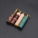 Natural Stone Coral Jade Perfume Bottle Pendant for Jewelry Making