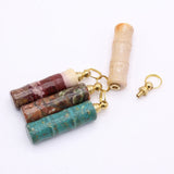 Natural Stone Coral Jade Perfume Bottle Pendant for Jewelry Making