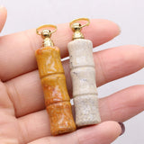 Natural Stone Coral Jade Perfume Bottle Pendant Essential Oil Diffuser