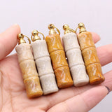 Natural Stone Coral Jade Perfume Bottle Pendant Essential Oil Diffuser