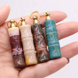 Natural Stone Coral Jade Perfume Bottle Pendant for Jewelry Making