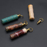 Natural Stone Coral Jade Perfume Bottle Pendant for Jewelry Making