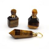 Tiger Eye Stone Perfume Bottle Pendant for Jewelry Making