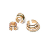 3PCs Pearl Rhinestone Ear Cuff CZ Stackable Earcuffs Sets