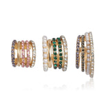 3PCs Pearl Rhinestone Ear Cuff CZ Stackable Earcuffs Sets