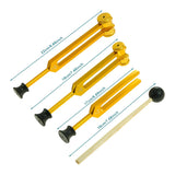 3-Pack Tuning Fork Set for Healing, Sound Therapy, Sonic Healing (Gold)