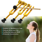 3-Pack Tuning Fork Set for Healing, Sound Therapy, Sonic Healing (Gold)