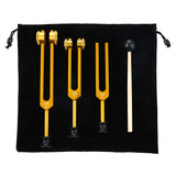 3-Pack Tuning Fork Set for Healing, Sound Therapy, Sonic Healing (Gold)