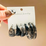 Resin Hoop Earring Set Punk Acetate C Shape Geometric Women's Earings