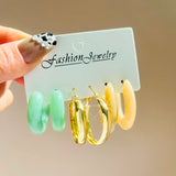 Resin Hoop Earring Set Punk Acetate C Shape Geometric Women's Earings