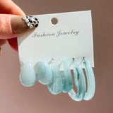 Resin Hoop Earring Set Punk Acetate C Shape Geometric Women's Earings