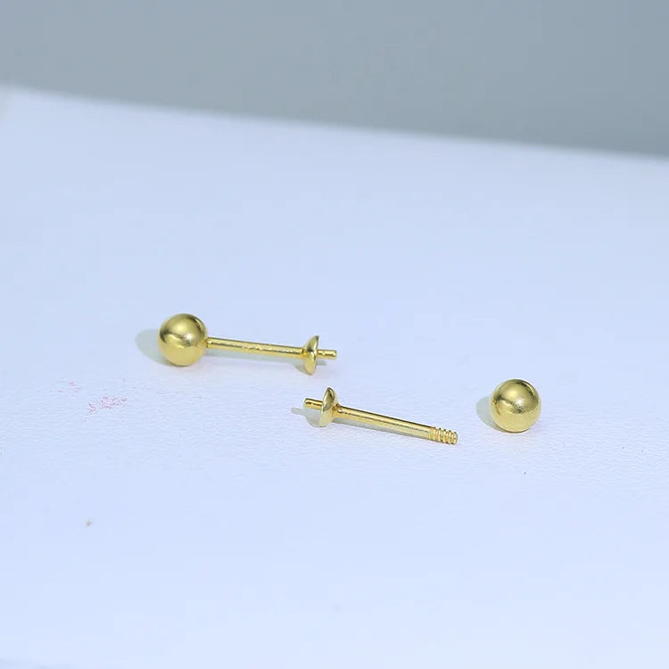 3 Pairs S925 Silver Stud Earrings Settings DIY Accessory