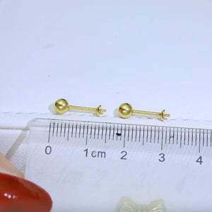 3 Pairs S925 Silver Stud Earrings Settings DIY Accessory