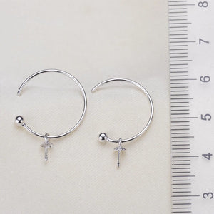 3 Pairs S925 Sterling Silver Earrings Hooks DIY Jewelry